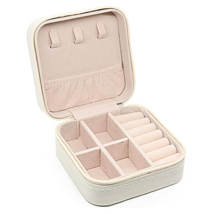 Travel Jewelry Organizer Box Portable Leather Storage Ornaments Ring Earrings