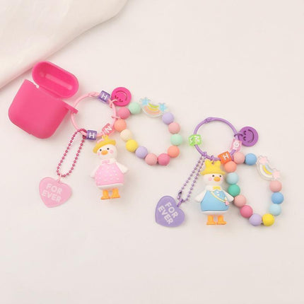 Cartoon Little 3D Duck Keychain Cute Key Chain Car Bag Key Ring Couple Pendant - Aimall