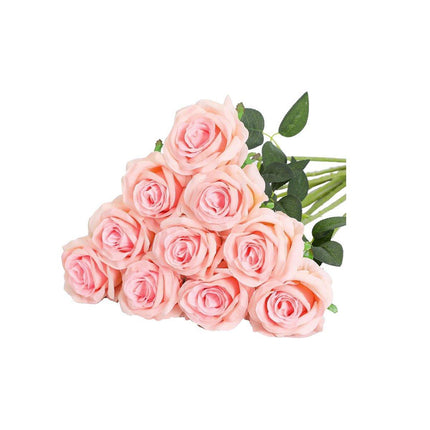 10pcs Artificial Silk Simulation Rose Flowers - Wedding Party Home Decorations - Aimall