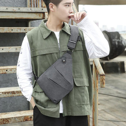 Waterproof Bag Personal Anti Theft Shoulder Man Pocket Portable Chest Travel Grey - Aimall