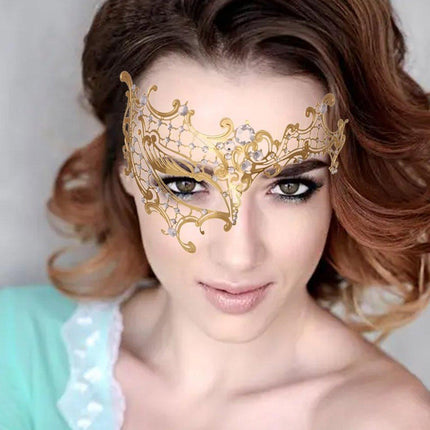 Hollow Out Iron Art Half Face Mask for Masquerade Party Costume Ball Accessories