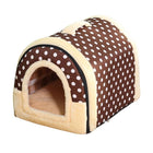 M Size Pet House Kennel Soft Igloo Beds Cave Cat Puppy Bed Warm Cushion Fold - Aimall