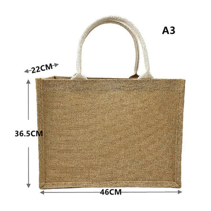 Unprinted Linen Handbag Good Product Companion Gift Linen Hemp Jute Shopping Bag - Aimall