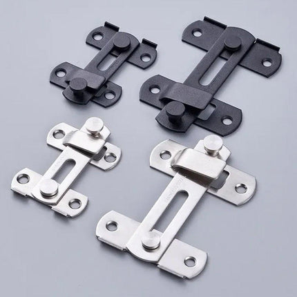 2 Sets 90 Degree Sliding Door Buckle Hitch Safety Latch Chain Lock Catch Kit