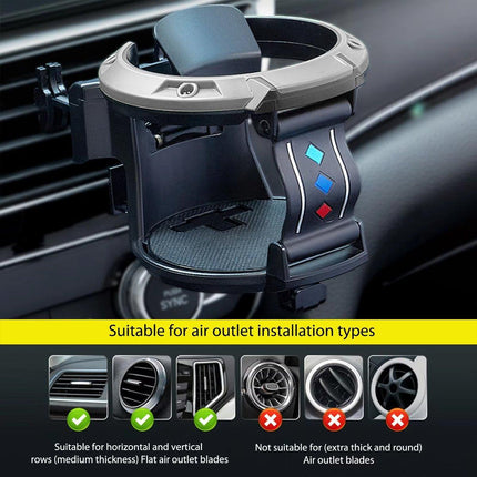 Universal Car Air Vent Cup Holder Beverage for Milk Tea Stand with Hook Bracket