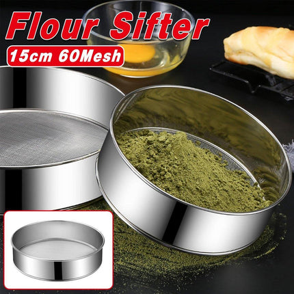 15CM Stainless Steel Flour Sieve Colander Fine Mesh Oil Strainer Sifter Filter