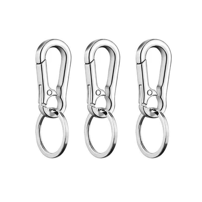 3PCS Clasp Clips Hook Alloy Key Ring Split Detachable Keychain Durable Diy - Aimall