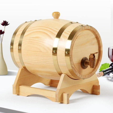 5L Wooden Wine Barrel Whiskey Rum Beer Spirits Storage Brewing Cask Vintage