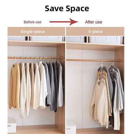 Space-saving Multi-layer Folding Hanger Hook Closet Organizer Clothes Rack