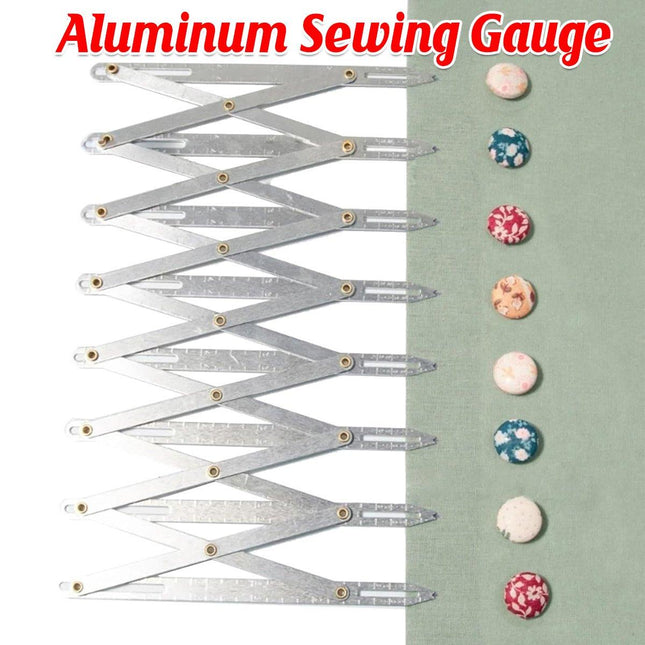 Equidistant Ruler DIY Tools Open Hole Punching Aluminum Seam Gauge for Crafts