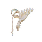 Rhinestone Pearl Butterfly Hair Clip Elegant Girls Hair Claws Hair Accessories - Aimall