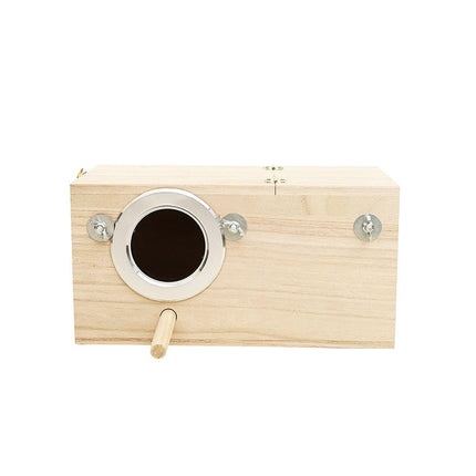 Wooden Nest Bird Breeding Box Parakeet Parrot Cockatiel Cage Nesting House S M L - Aimall