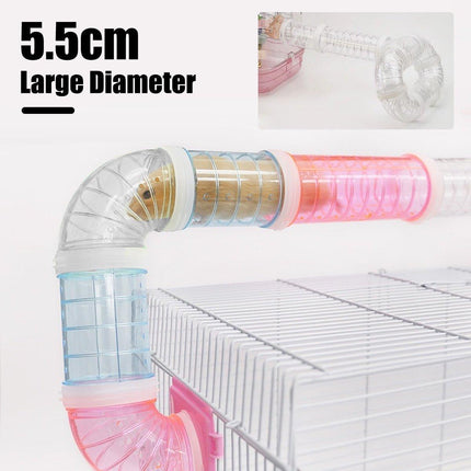8X Hamster Cage Tunnel Squirrel Guinea Pig Hedgehog Small Animals Tube Toy - Aimall