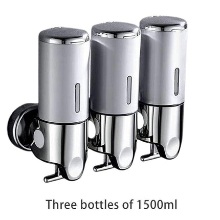 Stainless Steel Lever Soap Dispenser Manual Push Shower Gel Hotel Bathroom Use