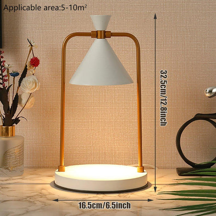 Retro Aromatherapy Table Lamp Dimmable Metal Scented Wax Lamp for Bedroom