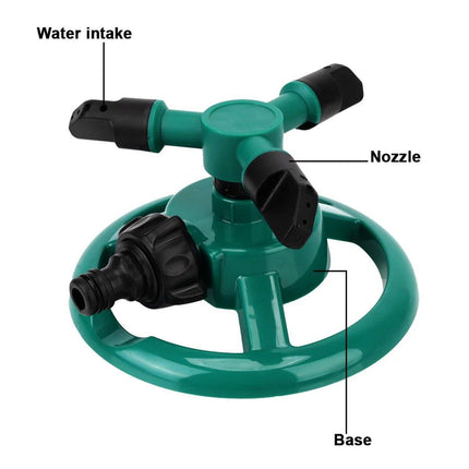 Small Disc Sprinkler 360 Degree Rotating Garden Sprayer Three Prong Spray Water