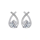 Gold Zircon Crossed Stud Earrings Elegant Simple Earrings For Women Fashion - Aimall