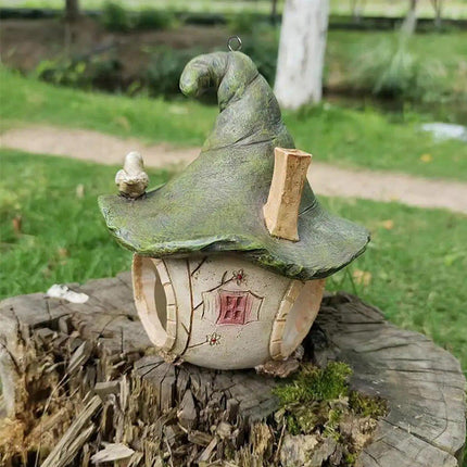 Cartoon Hanging Birdhouse Cozy Nest Resin Garden Outdoor Tree Patio Decor