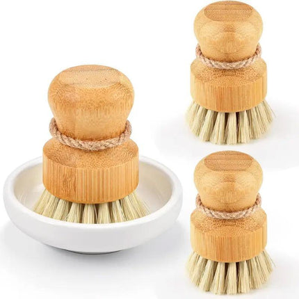 3pcs Dishwashing Brush Set Short Handle Pot Brush for Kitchen Cleaning Scrubbing