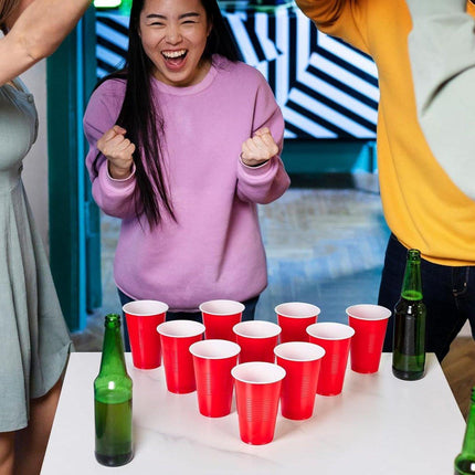 50pcs Red Plastic Beer Pong Cups Reusable Party Cups Drinking Game Supplies