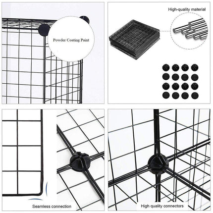 16pcs Large Cat Cage Indoor Cat Villa Double Layer Cat House Anti-jump Cat Fence