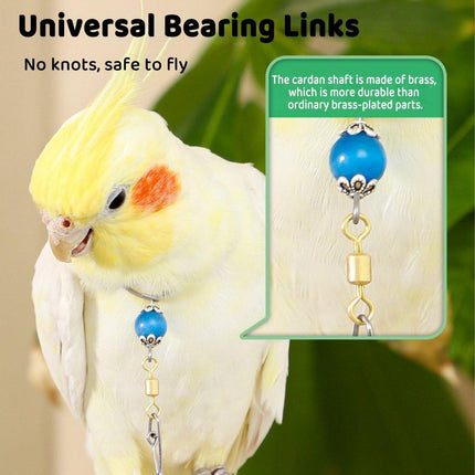 Parrot Neck Collar Stainless Steel Bird Chain Training Adjustable Bird Leash