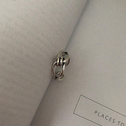 Geometric Cross Opening Ring Women Adjustable Retro Fashion Jewelry Gift