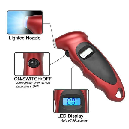 LCD Tyre Car air pressure tester Digital Gauge Auto Truck Tire Motorcycle Meter - Aimall