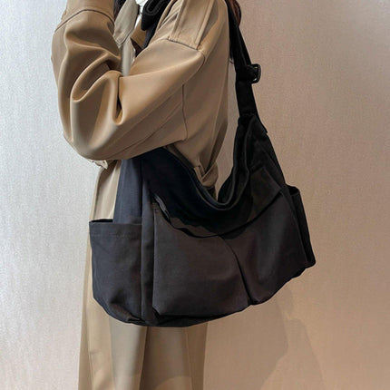 Vintage Tooling Style Large Capacity Canvas Shoulder Crossbody Bag Casual