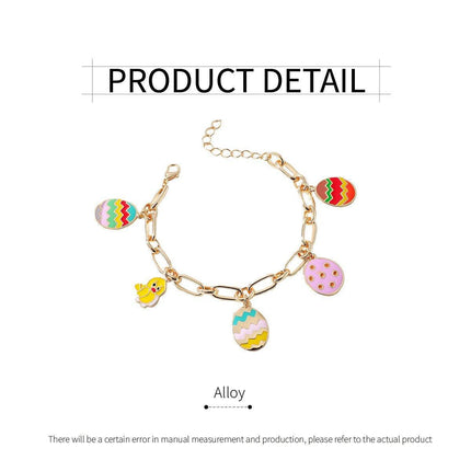 Easter Egg Chicken Bracelet Charm Fashion Jewelry for Women Spring Holiday Gift