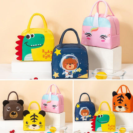 3D Bento Lunch Bag Cartoon Handbag Insulated Food Box Bag for Students LunchTote