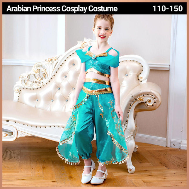 Jasmine Princess dress Aladdin Magic lamp princess dress set AU - Aimall