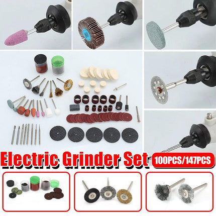 100/147pcs Electric Mill Set Accessories Grinding Cutting Drilling Tool Kit