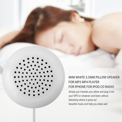White Mini 3.5mm Pillow Speaker For iPhone iPod CD Radio MP3 MP4 Player - Aimall