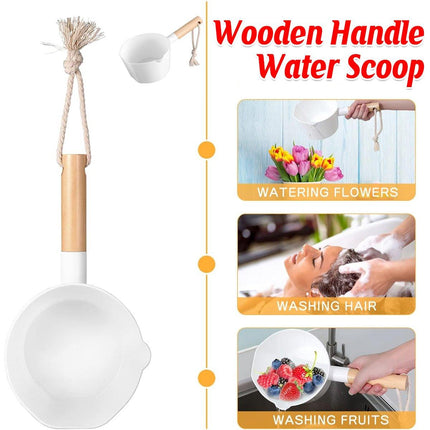 Wooden Handle Water Spoon Kitchen Ladle Spoon for Cooking and Serving Soup