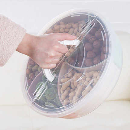 Transparent Round Fruit Plate Living Room House Plastic Serving Tray Organizer