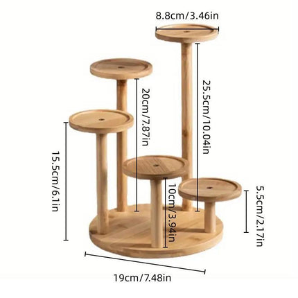 Round Tabletop Flower Stand Balcony Storage Shelf Display Rack Indoor Outdoor