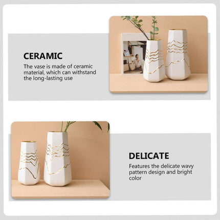 Ceramic Flower Vase Simple Home Hotel Decor Hydroponic Planting Container