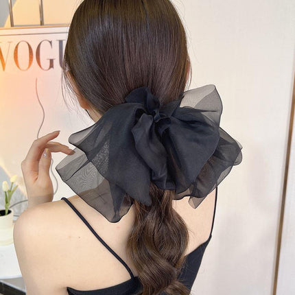 Large Tulle Bow Hair Clip Women Hair Clip Arty Headdress Gifts Ponytail Party - Aimall