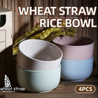 4pcs Healthy Wheat Straw Bowls Rice Bowls Soup Bowls Dining Bowls