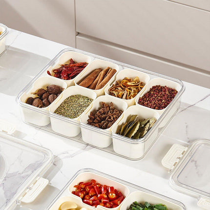 Food Grade Airtight Storage Box Portable Multi-compartment Seasoning Container