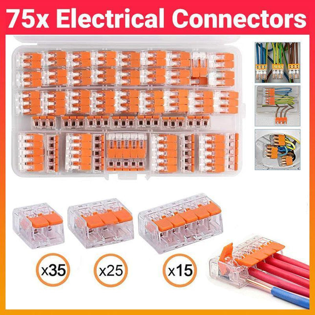 75PCS 221 Electrical Connector Wire Block Clamp Terminal Cable 2/3/5Way HOT - Aimall