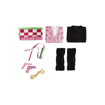 Anime Demon Slayer Kimetsu no Yaiba Kamado Nezuko Cosplay Costume Kimono Wig AU - Aimall