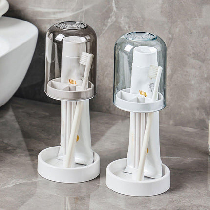 3Colours Bathroom Dustproof Toothbrush Holder Toothpaste Storage Rack Essentials