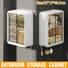 Wall Hanging Storage Cabinet Punch-Free Bathroom Organizer for Rental Rooms