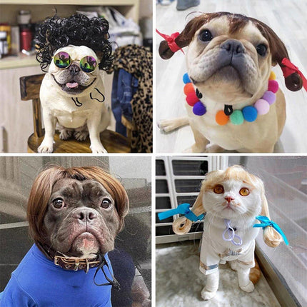 Pet Wig for Dogs and Cats Costume Accessory Pet Supplies for Halloween Parties