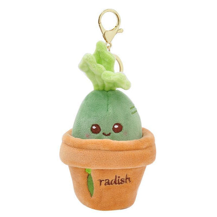 Lifelike Plants Potted Radish Stuffed Plush Toys Cartoon Plants kid keychain - Aimall