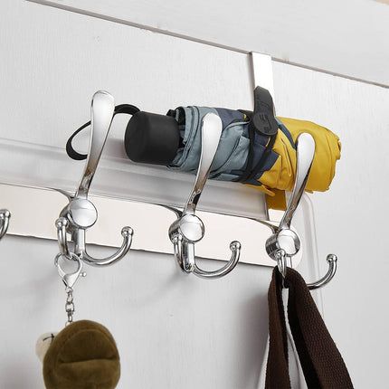 5 Hooks Behind Door Silver Door Hook Coat Hook Clothes Hook Storage Organizer