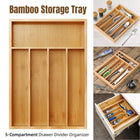 Bamboo Cutlery Organiser Kitchen Drawer Storage Tray for Utensils and Cutlery