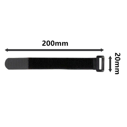 Magic Cable Ties Reusable Winder Coded Organiser Cords Hook Loop Black - Aimall
